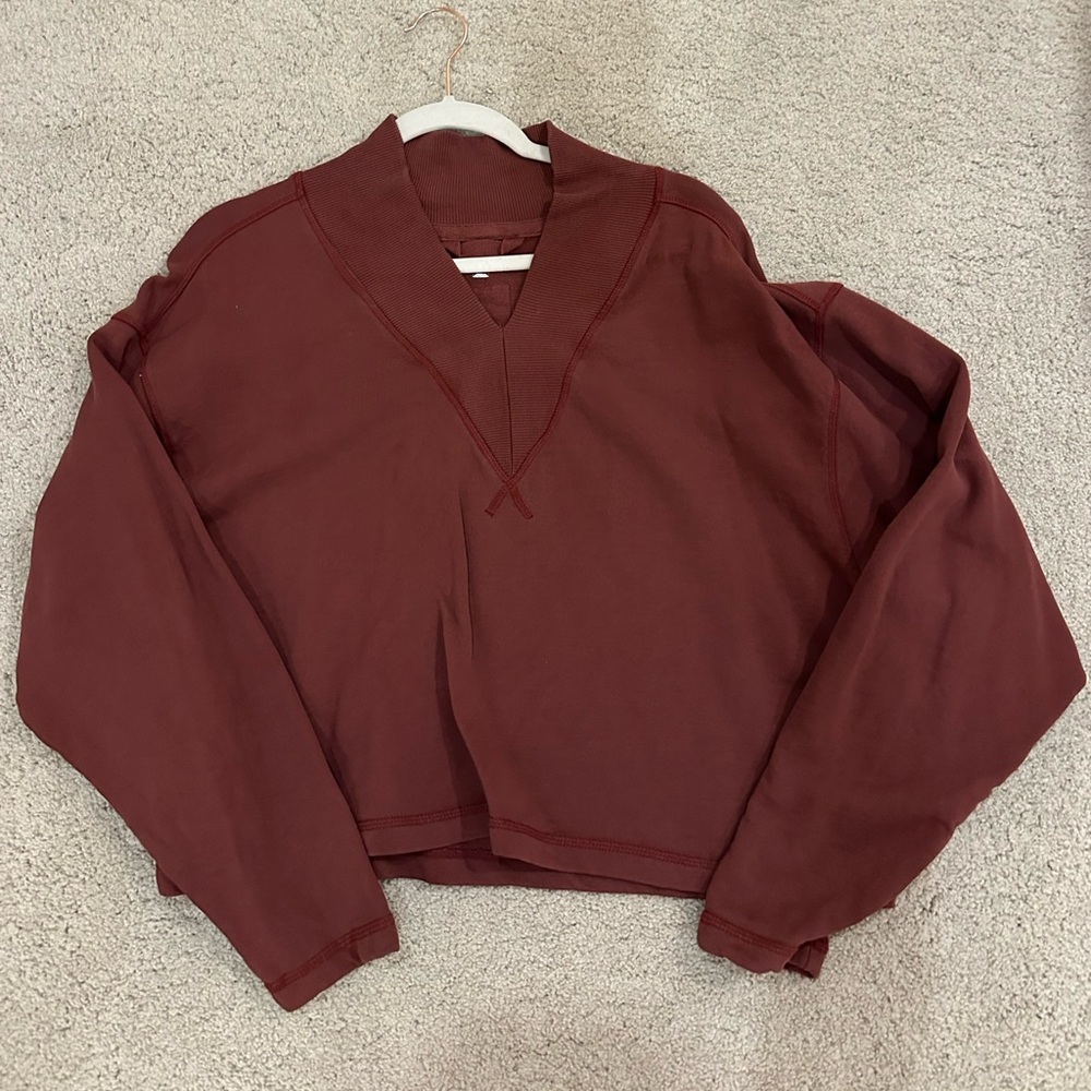 FP Movement by Free People Burgundy V-Neck Sweater